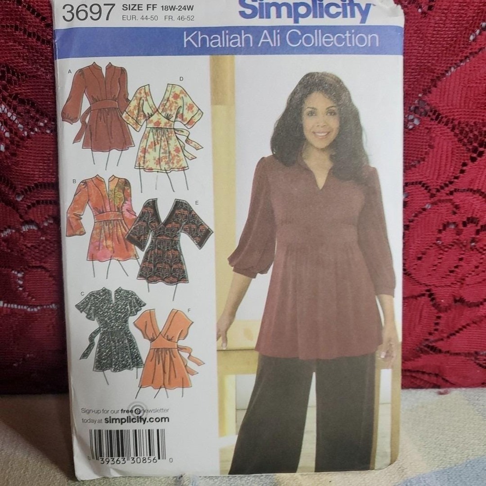 Simplicity Sewing Pattern 3697 Sz FF 18W 20W 22W 24W Womens Craft